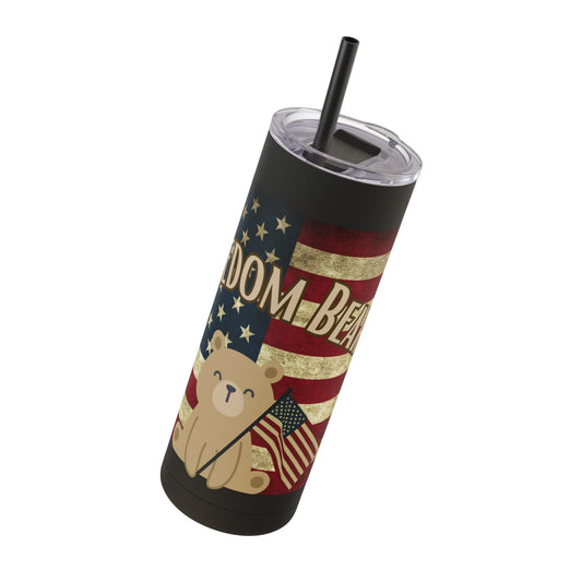 Freedom Bear Flying Flag Skinny Matte Tumbler, 20oz - From Freedom Bear Coffee LLC - Just $29.99! Shop now at Freedom Bear Coffee LLC