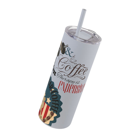 Gym & Coffee Skinny Matte Tumbler, 20oz - From Freedom Bear Coffee LLC - Just $29.99! Shop now at Freedom Bear Coffee LLC
