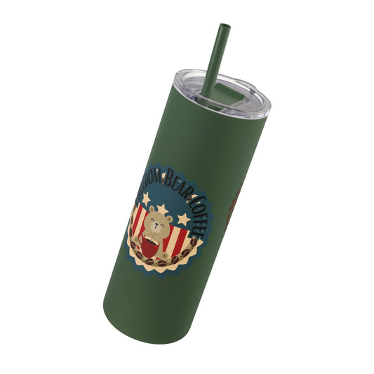 Freedom Bear Coffee Heart Skinny Matte Tumbler, 20oz - From Printify - Just $29.99! Shop now at Freedom Bear Coffee LLC