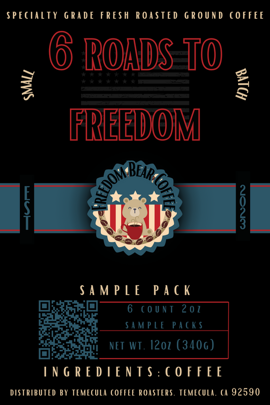 6 Roads To Freedom Sample Pack - From Freedom Bear Coffee LLC - Just $24.99! Shop now at Freedom Bear Coffee LLC
