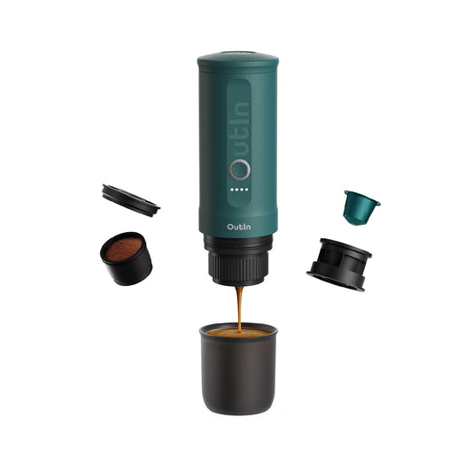 Nano Portable Espresso Machine (OutIn Teal) - From OutIn - Just $149.99! Shop now at Freedom Bear Coffee LLC