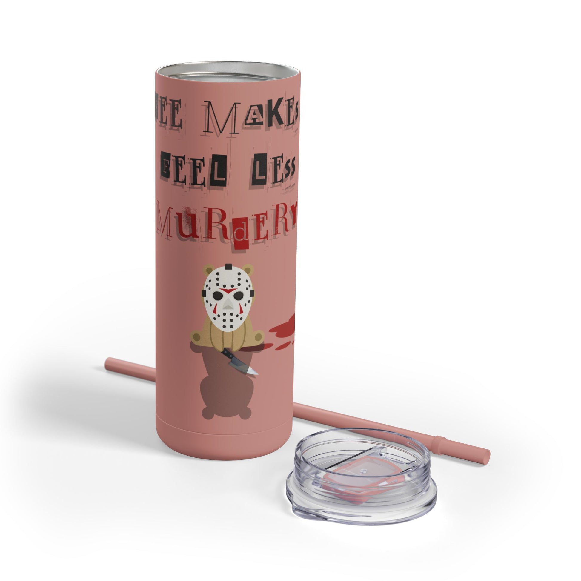 Coffee Stops Murder Halloween Skinny Matte Tumbler, 20oz - From Freedom Bear Coffee LLC - Just $29.99! Shop now at Freedom Bear Coffee LLC