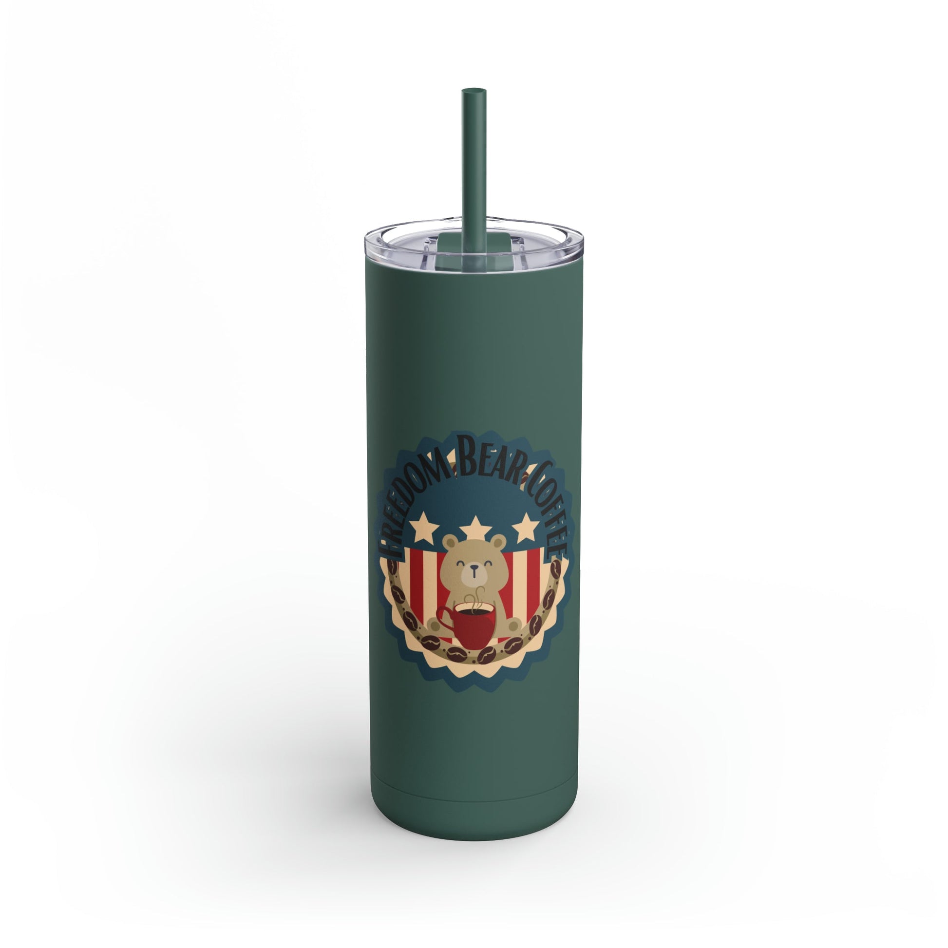 Freedom Bear Coffee Heart Skinny Matte Tumbler, 20oz - From Printify - Just $29.99! Shop now at Freedom Bear Coffee LLC