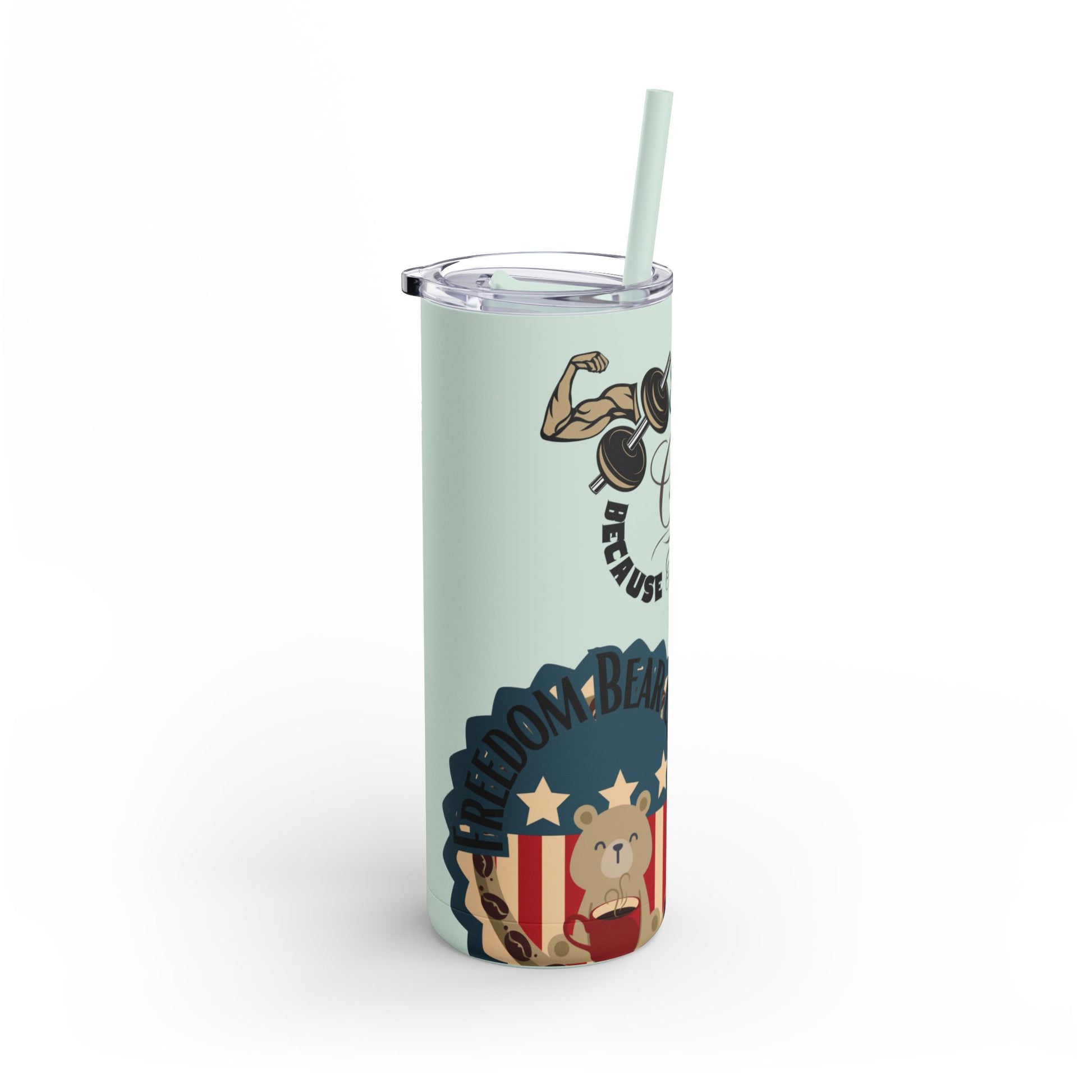 Gym & Coffee Skinny Matte Tumbler, 20oz - From Freedom Bear Coffee LLC - Just $29.99! Shop now at Freedom Bear Coffee LLC