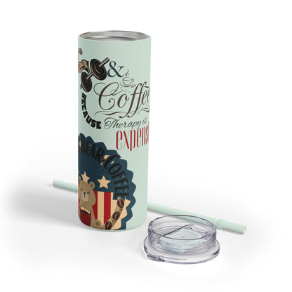 Gym & Coffee Skinny Matte Tumbler, 20oz - From Freedom Bear Coffee LLC - Just $29.99! Shop now at Freedom Bear Coffee LLC