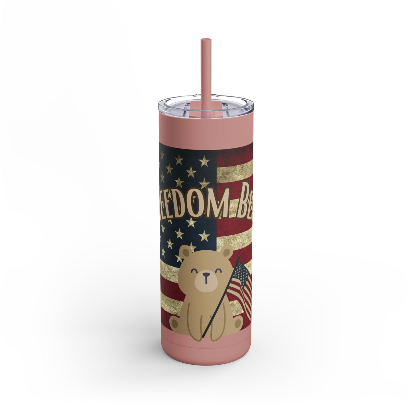 Freedom Bear Flying Flag Skinny Matte Tumbler, 20oz - From Freedom Bear Coffee LLC - Just $29.99! Shop now at Freedom Bear Coffee LLC