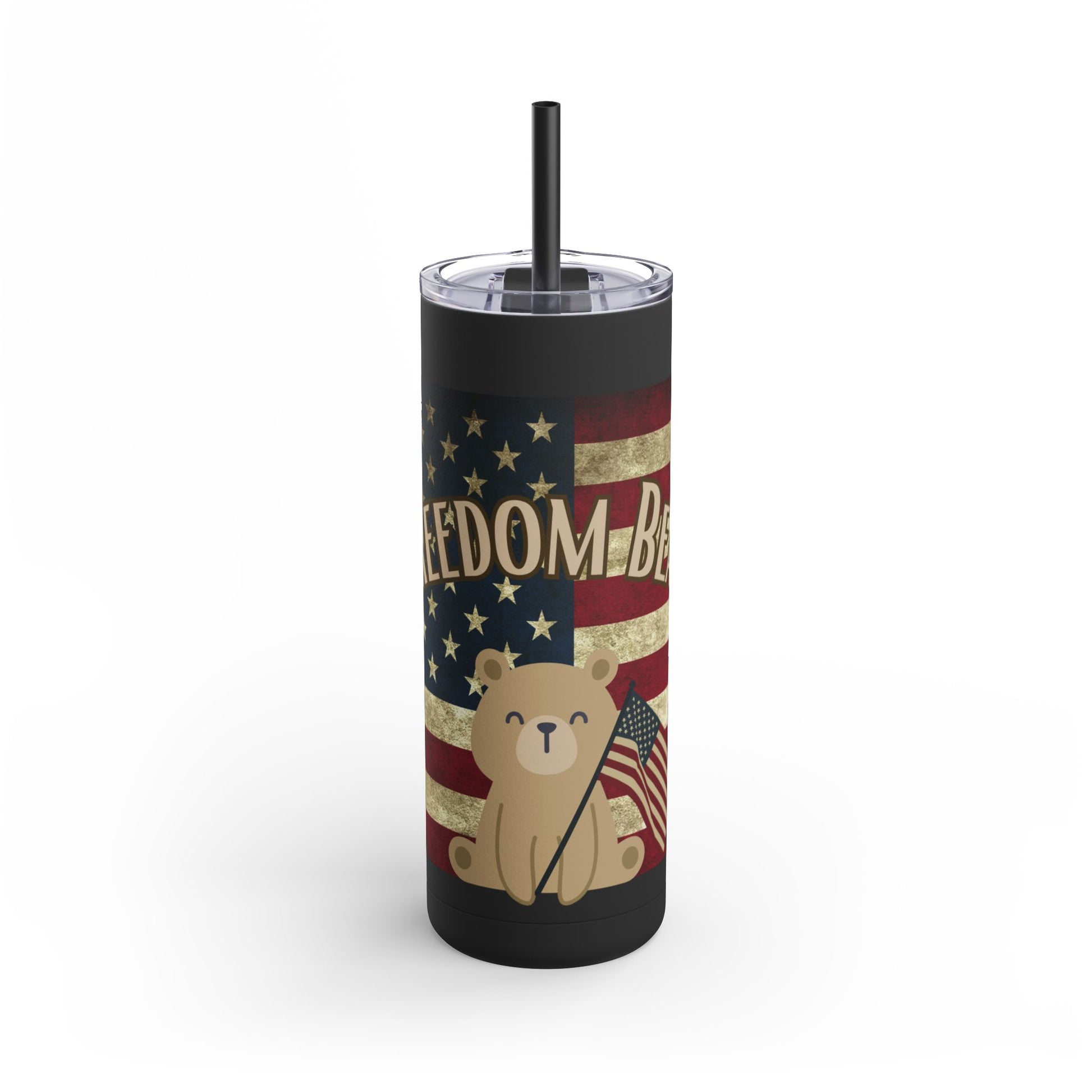 Freedom Bear Flying Flag Skinny Matte Tumbler, 20oz - From Freedom Bear Coffee LLC - Just $29.99! Shop now at Freedom Bear Coffee LLC