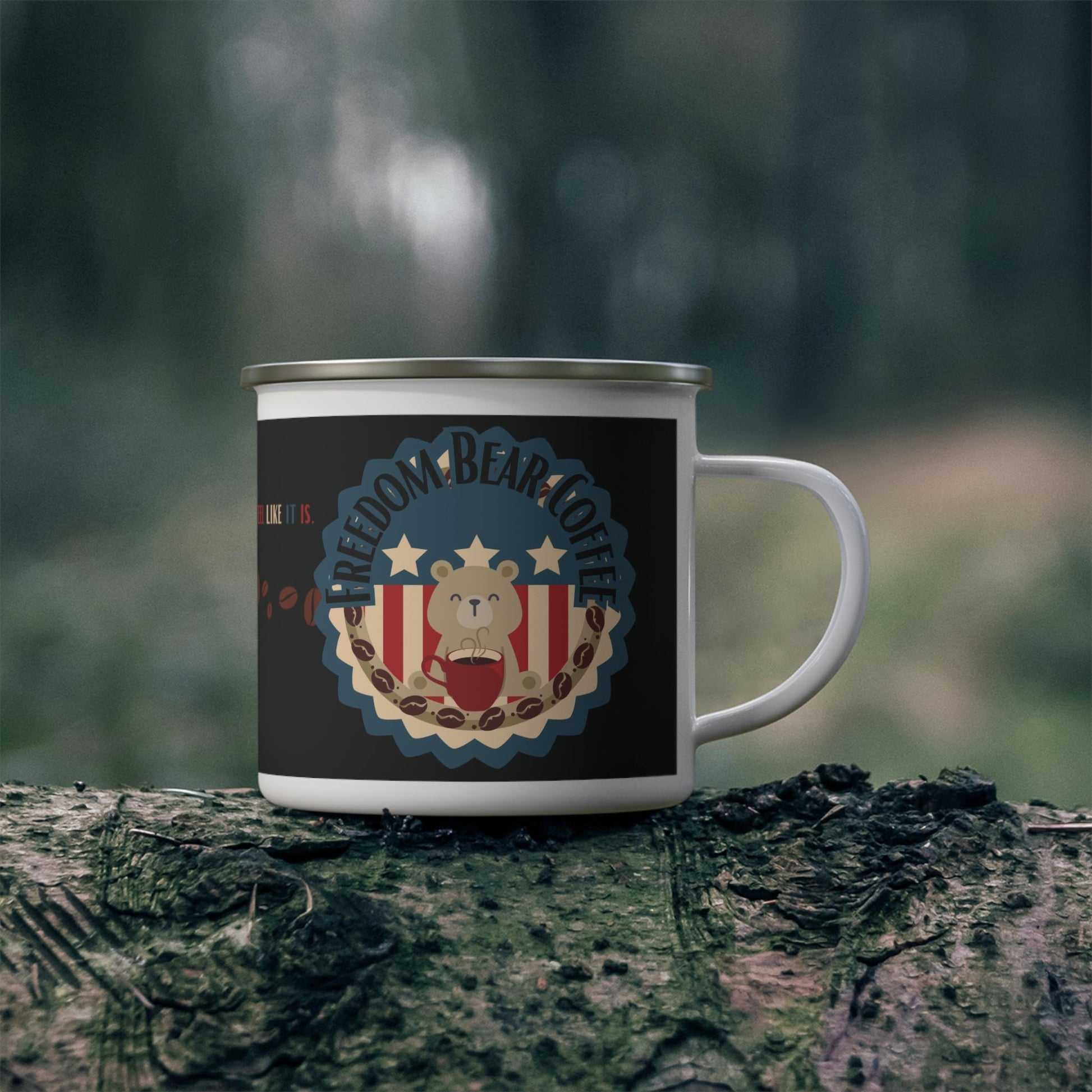 Freedom Bear Enamel Camping Mug - From Freedom Bear Coffee - Just $14.99! Shop now at Freedom Bear Coffee