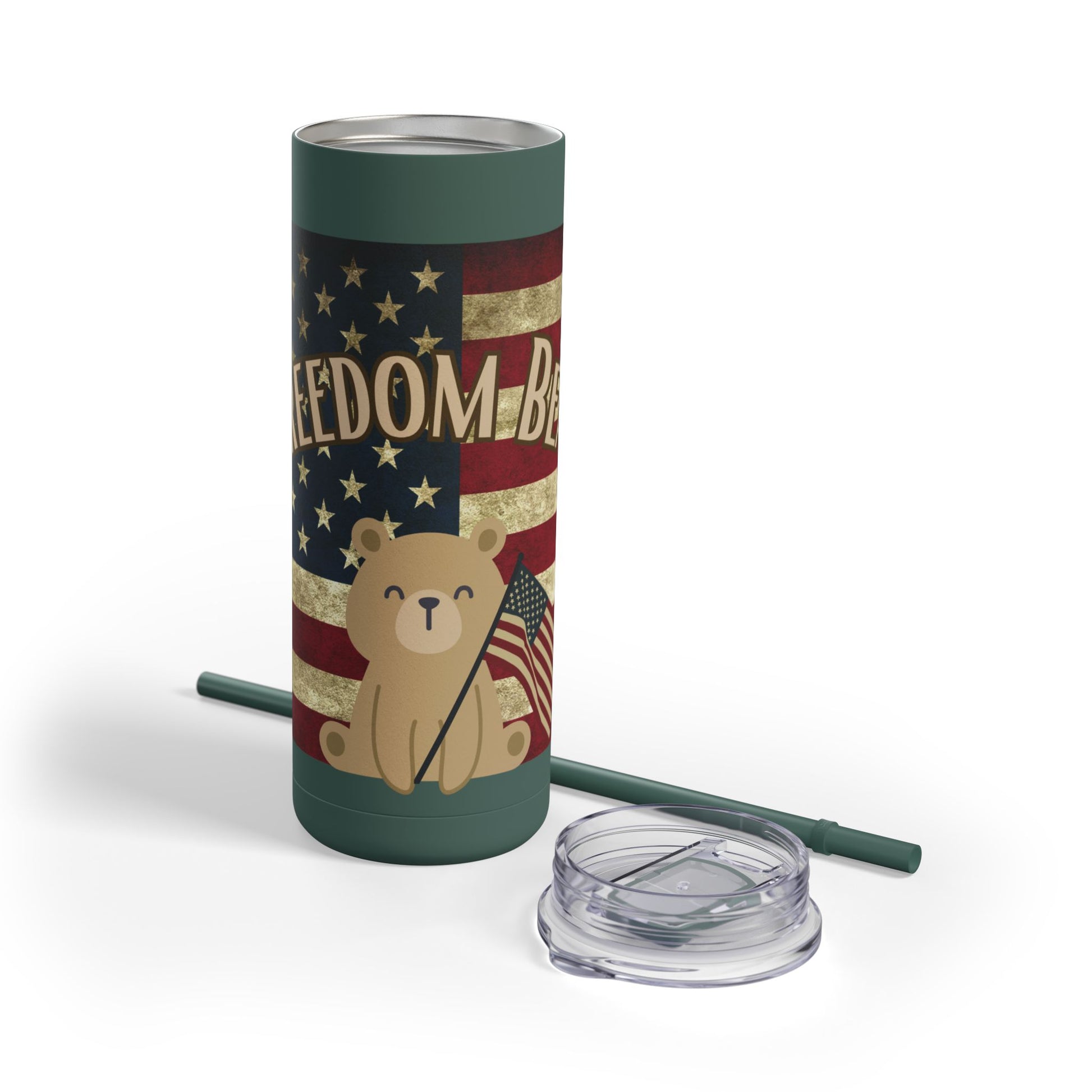 Freedom Bear Flying Flag Skinny Matte Tumbler, 20oz - From Freedom Bear Coffee LLC - Just $29.99! Shop now at Freedom Bear Coffee LLC