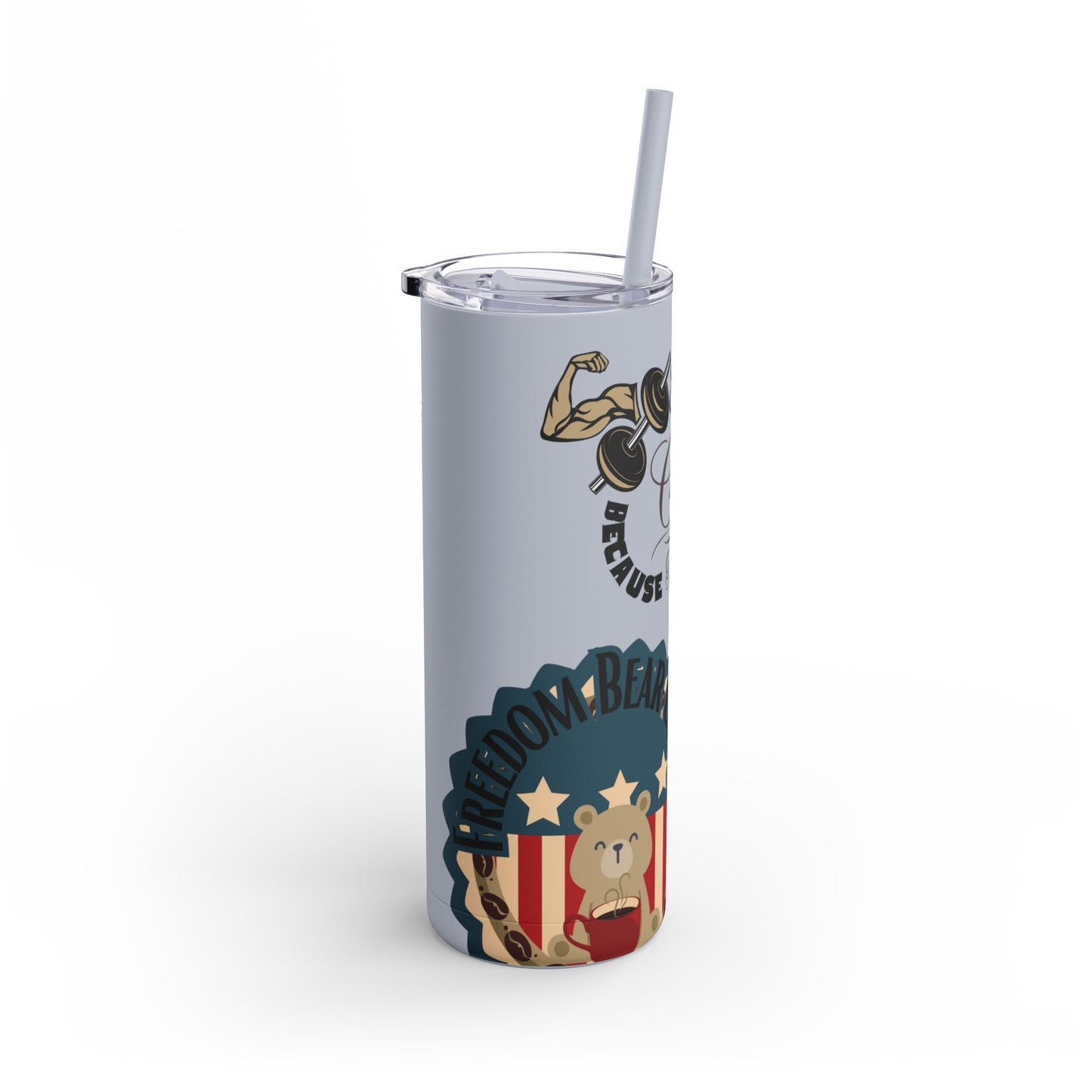 Gym & Coffee Skinny Matte Tumbler, 20oz - From Freedom Bear Coffee LLC - Just $29.99! Shop now at Freedom Bear Coffee LLC
