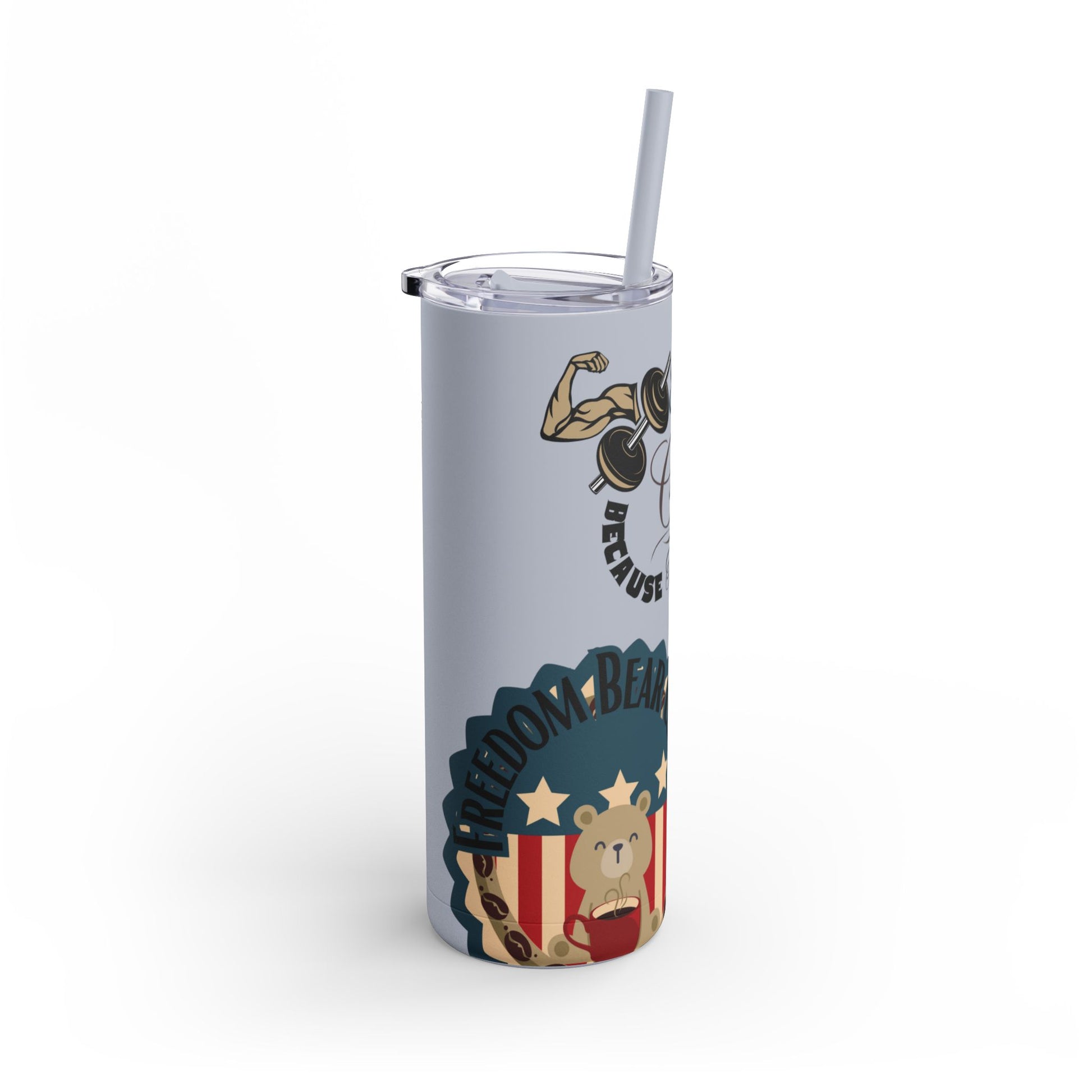 Gym & Coffee Skinny Matte Tumbler, 20oz - From Freedom Bear Coffee LLC - Just $29.99! Shop now at Freedom Bear Coffee LLC