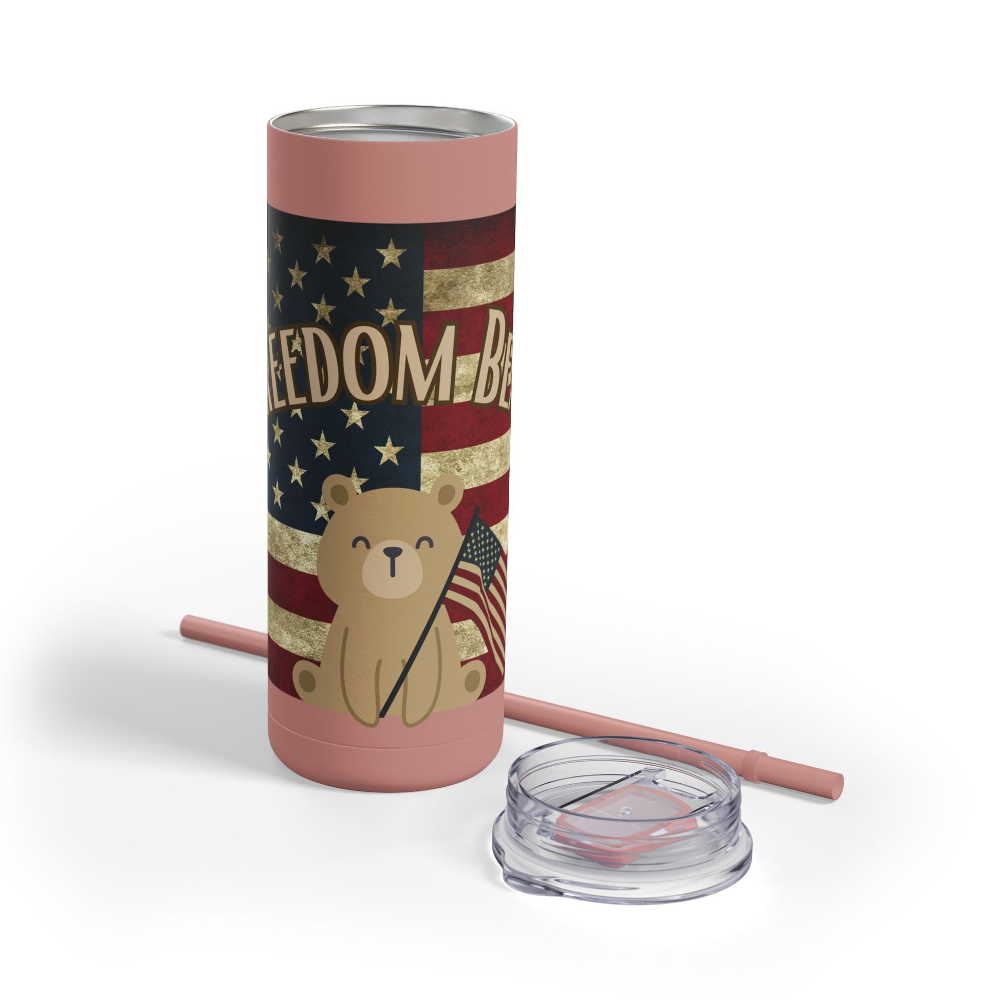 Freedom Bear Flying Flag Skinny Matte Tumbler, 20oz - From Freedom Bear Coffee LLC - Just $29.99! Shop now at Freedom Bear Coffee LLC