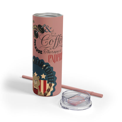 Gym & Coffee Skinny Matte Tumbler, 20oz - From Freedom Bear Coffee LLC - Just $29.99! Shop now at Freedom Bear Coffee LLC