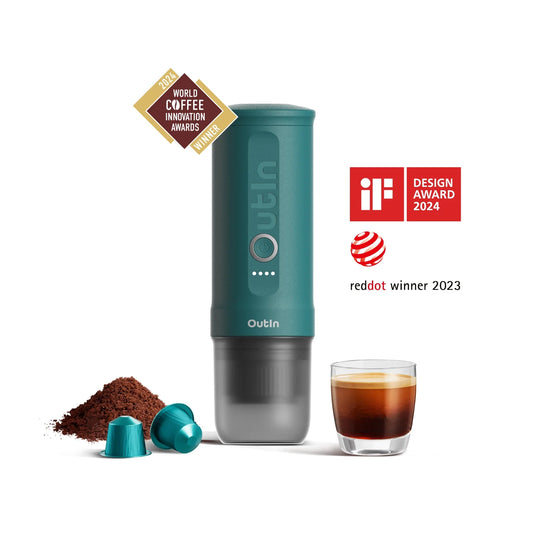 Nano Portable Espresso Machine (OutIn Teal) - From OutIn - Just $149.99! Shop now at Freedom Bear Coffee LLC