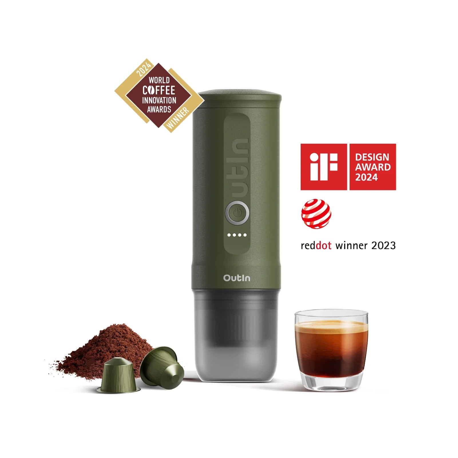 Nano Portable Espresso Machine (Forest Green) - From OutIn - Just $149.99! Shop now at Freedom Bear Coffee LLC