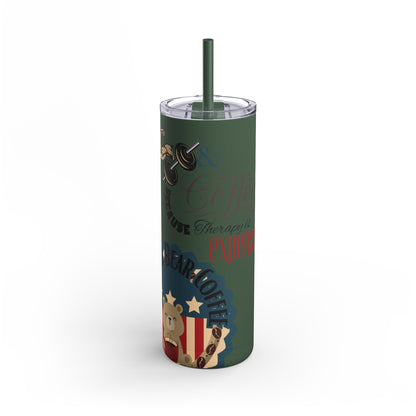 Gym & Coffee Skinny Matte Tumbler, 20oz - From Freedom Bear Coffee LLC - Just $29.99! Shop now at Freedom Bear Coffee LLC
