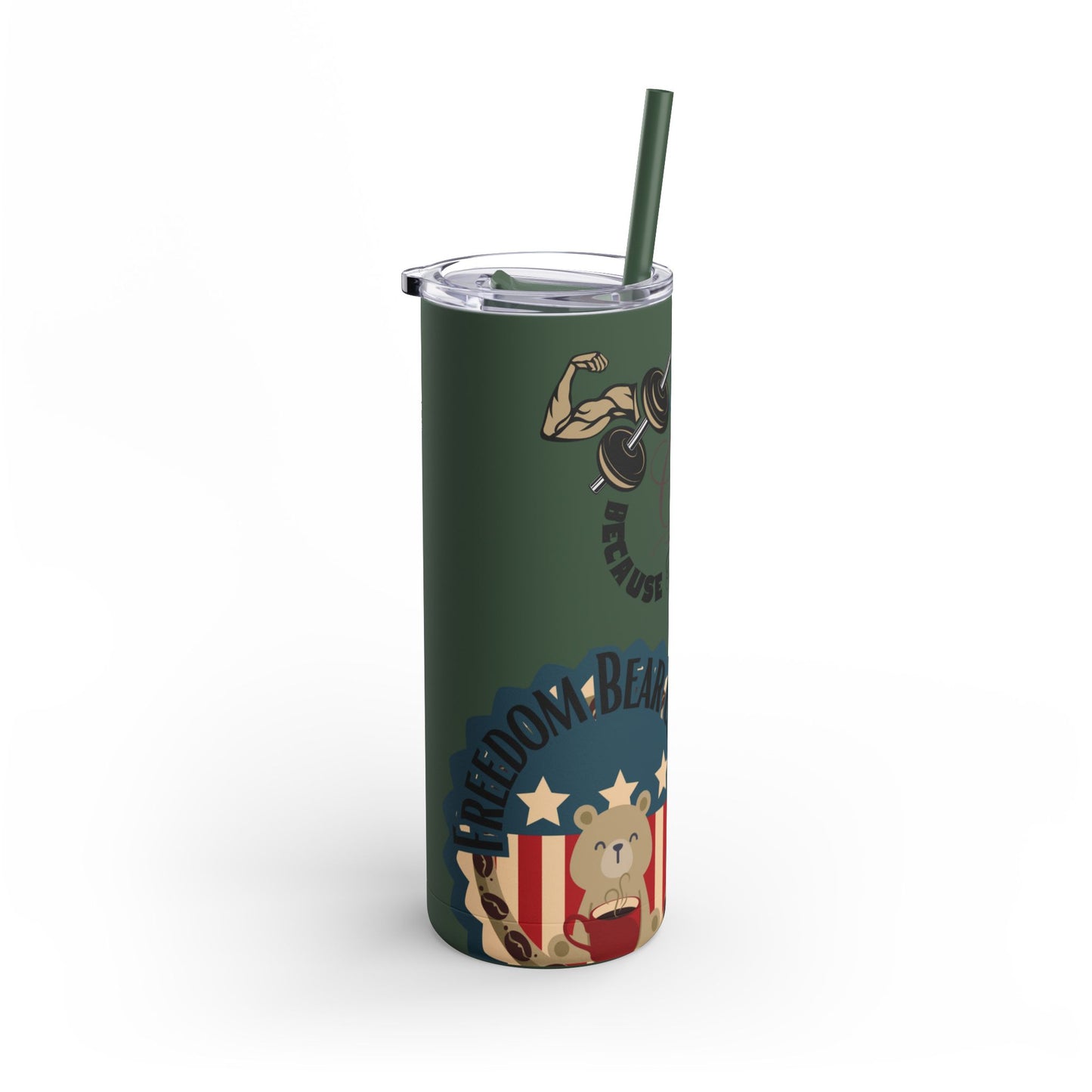 Gym & Coffee Skinny Matte Tumbler, 20oz - From Freedom Bear Coffee LLC - Just $29.99! Shop now at Freedom Bear Coffee LLC