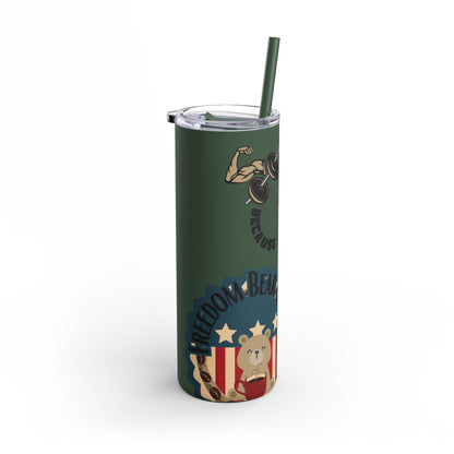 Gym & Coffee Skinny Matte Tumbler, 20oz - From Freedom Bear Coffee LLC - Just $29.99! Shop now at Freedom Bear Coffee LLC