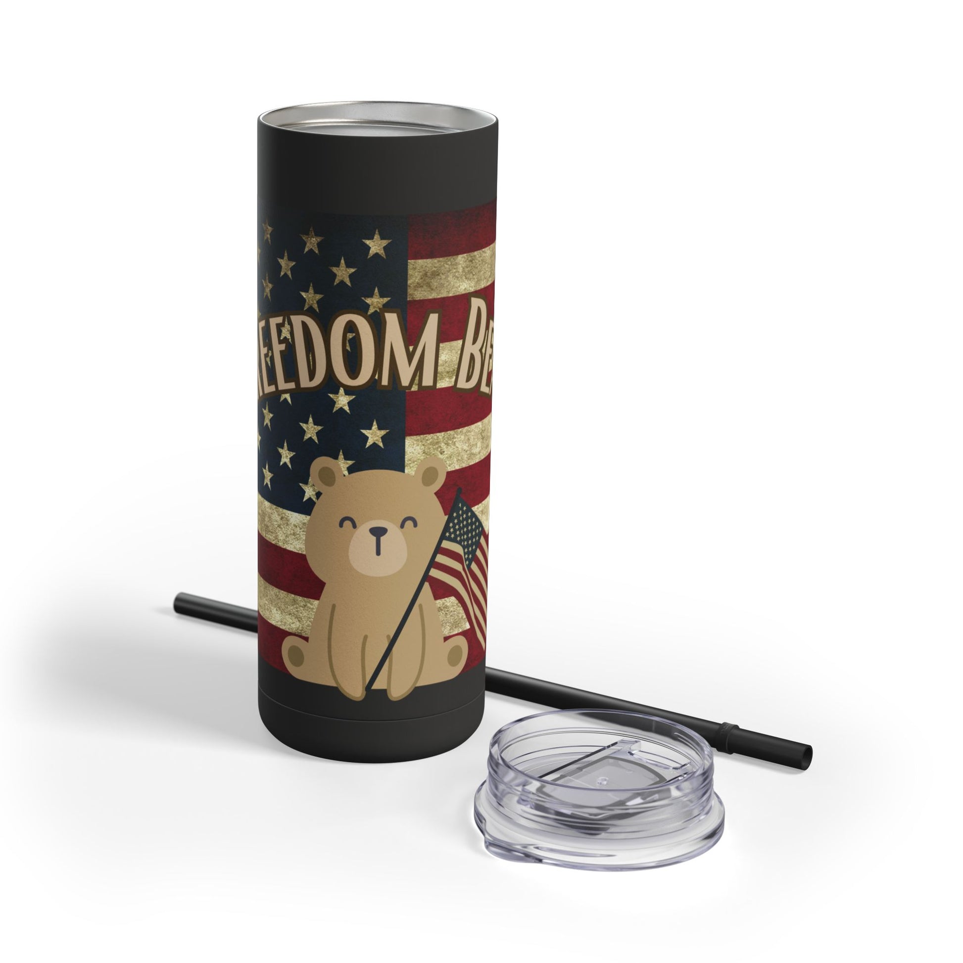 Freedom Bear Flying Flag Skinny Matte Tumbler, 20oz - From Freedom Bear Coffee LLC - Just $29.99! Shop now at Freedom Bear Coffee LLC