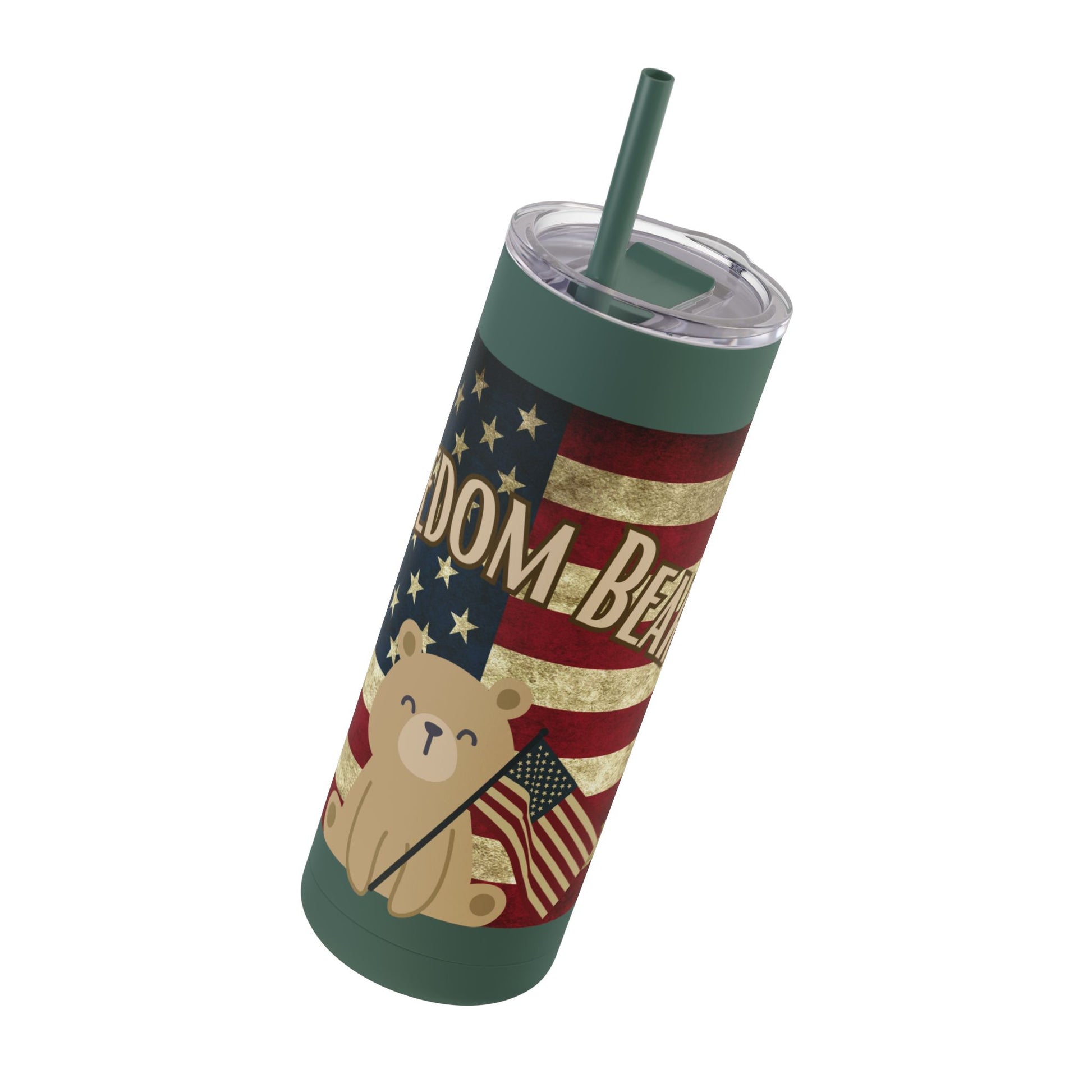 Freedom Bear Flying Flag Skinny Matte Tumbler, 20oz - From Freedom Bear Coffee LLC - Just $29.99! Shop now at Freedom Bear Coffee LLC