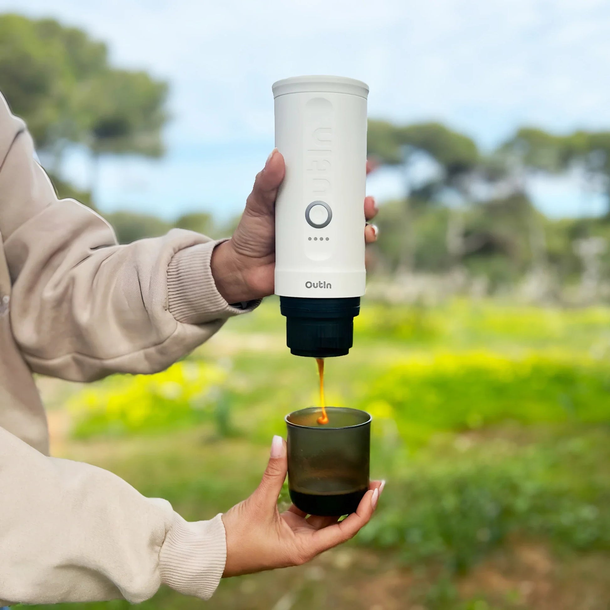 Nano Portable Espresso Machine (Pearl White) - From OutIn - Just $149.99! Shop now at Freedom Bear Coffee LLC