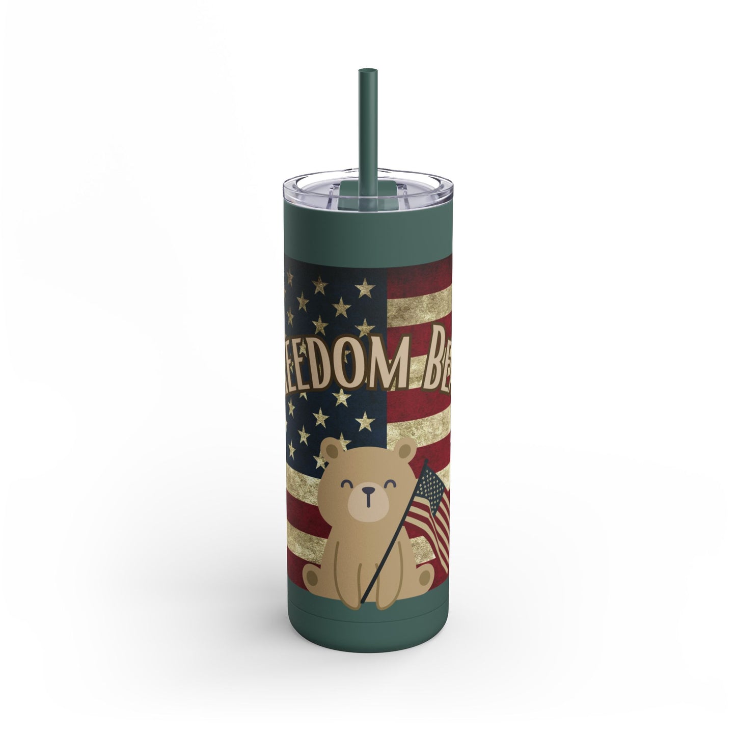 Freedom Bear Flying Flag Skinny Matte Tumbler, 20oz - From Freedom Bear Coffee LLC - Just $29.99! Shop now at Freedom Bear Coffee LLC