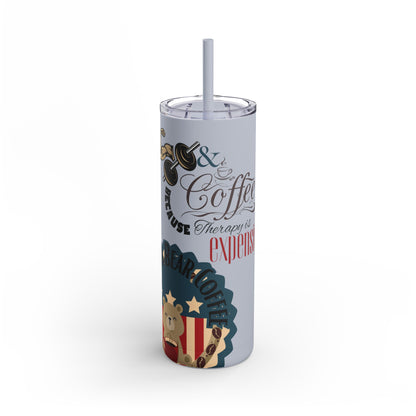 Gym & Coffee Skinny Matte Tumbler, 20oz - From Freedom Bear Coffee LLC - Just $29.99! Shop now at Freedom Bear Coffee LLC