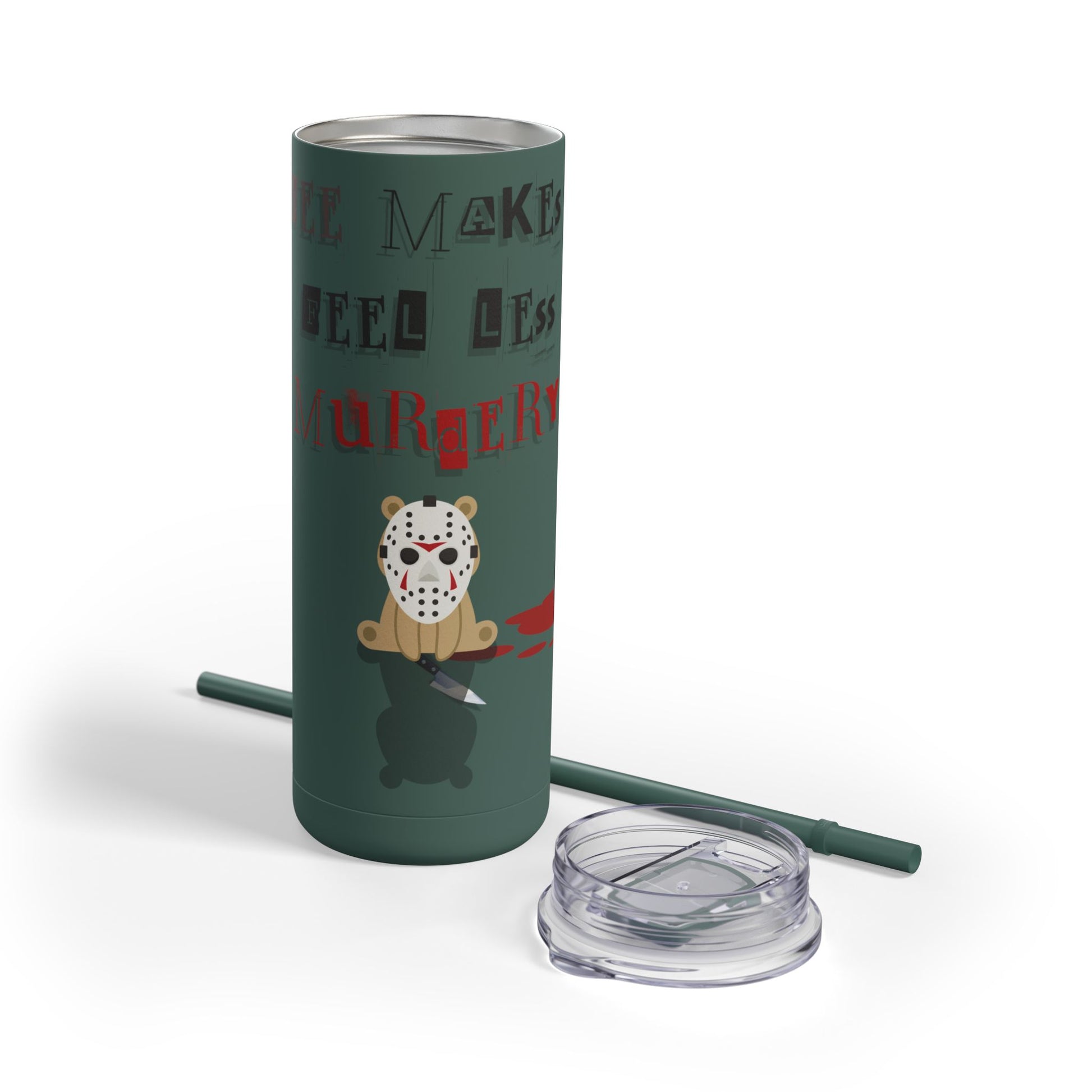 Coffee Stops Murder Halloween Skinny Matte Tumbler, 20oz - From Freedom Bear Coffee LLC - Just $29.99! Shop now at Freedom Bear Coffee LLC