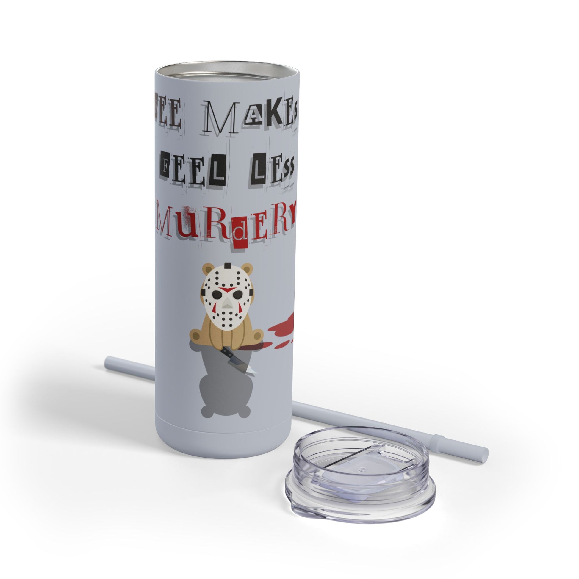 Coffee Stops Murder Halloween Skinny Matte Tumbler, 20oz - From Freedom Bear Coffee LLC - Just $29.99! Shop now at Freedom Bear Coffee LLC