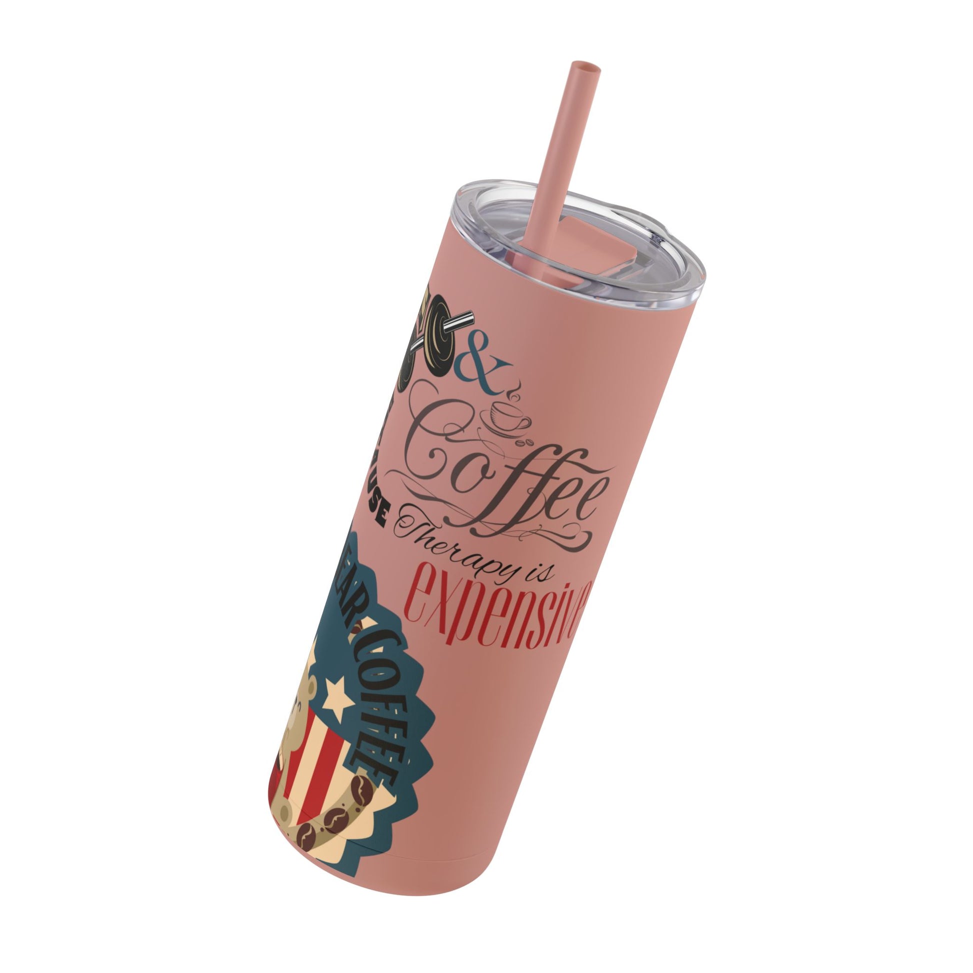 Gym & Coffee Skinny Matte Tumbler, 20oz - From Freedom Bear Coffee LLC - Just $29.99! Shop now at Freedom Bear Coffee LLC