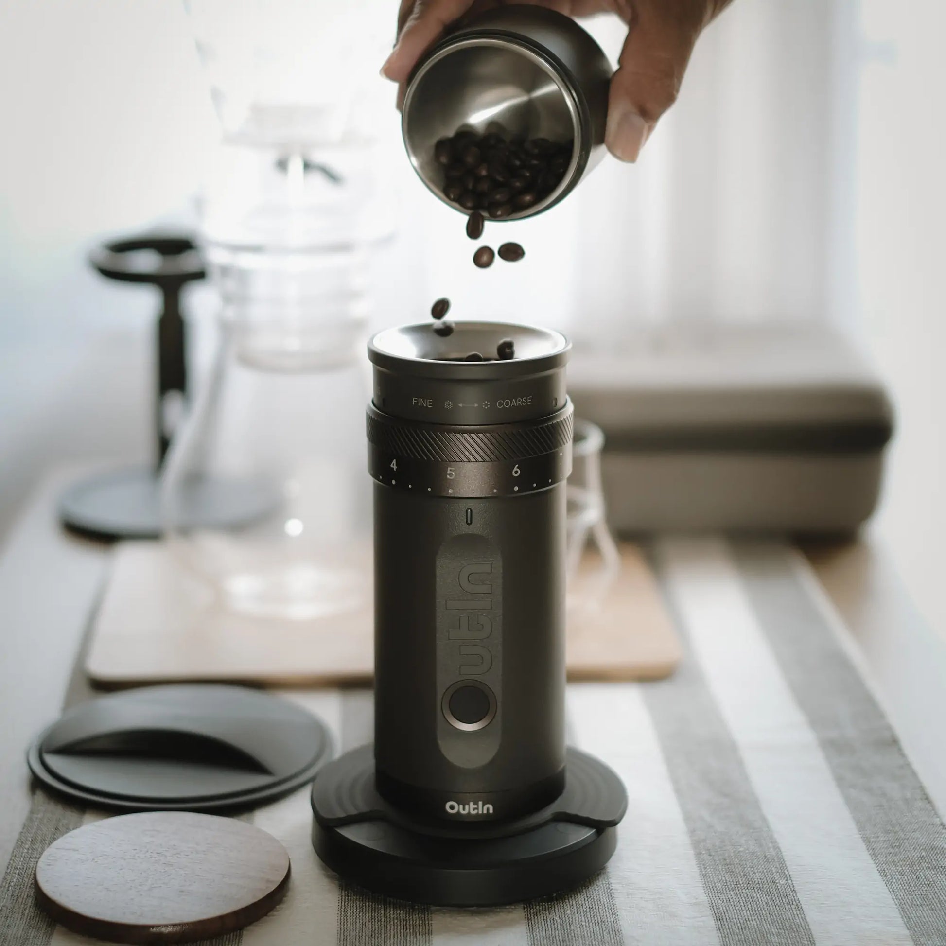 OutIn Fino Portable Electric Coffee Grinder - From OutIn - Just $199.99! Shop now at Freedom Bear Coffee LLC
