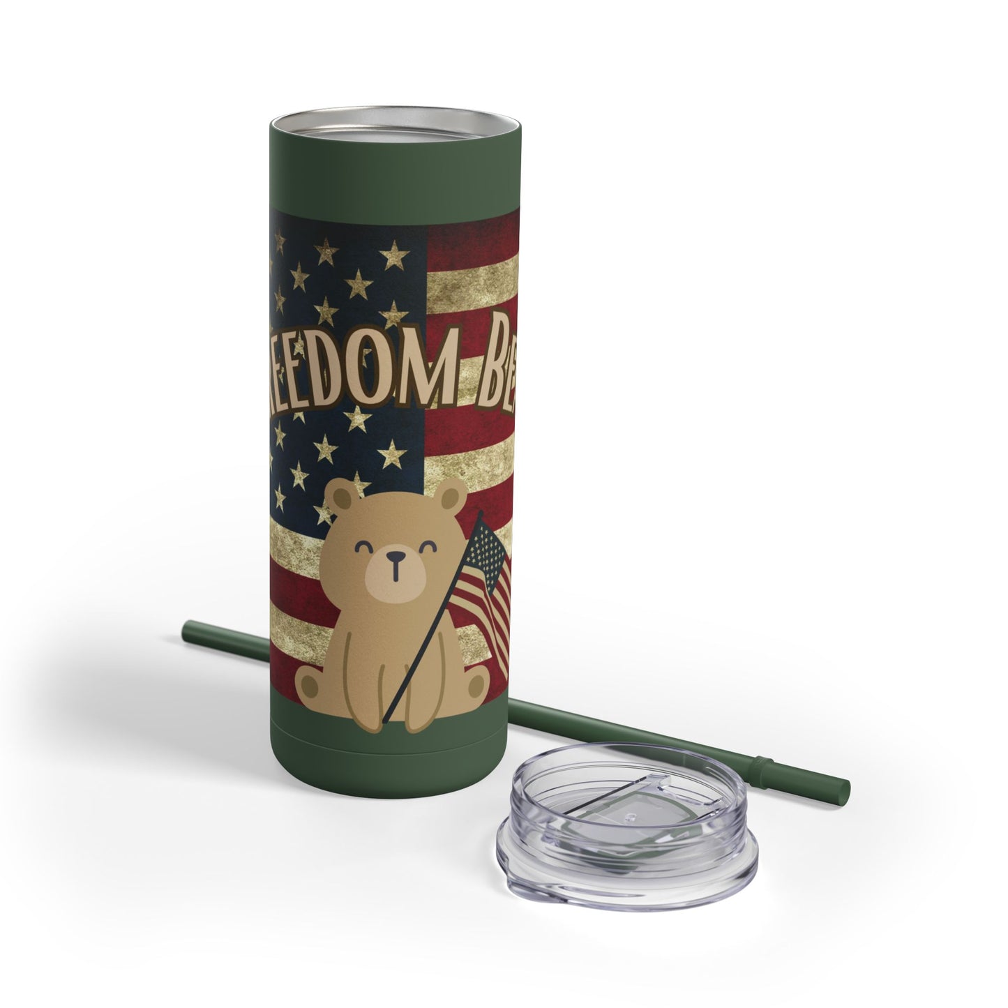 Freedom Bear Flying Flag Skinny Matte Tumbler, 20oz - From Freedom Bear Coffee LLC - Just $29.99! Shop now at Freedom Bear Coffee LLC