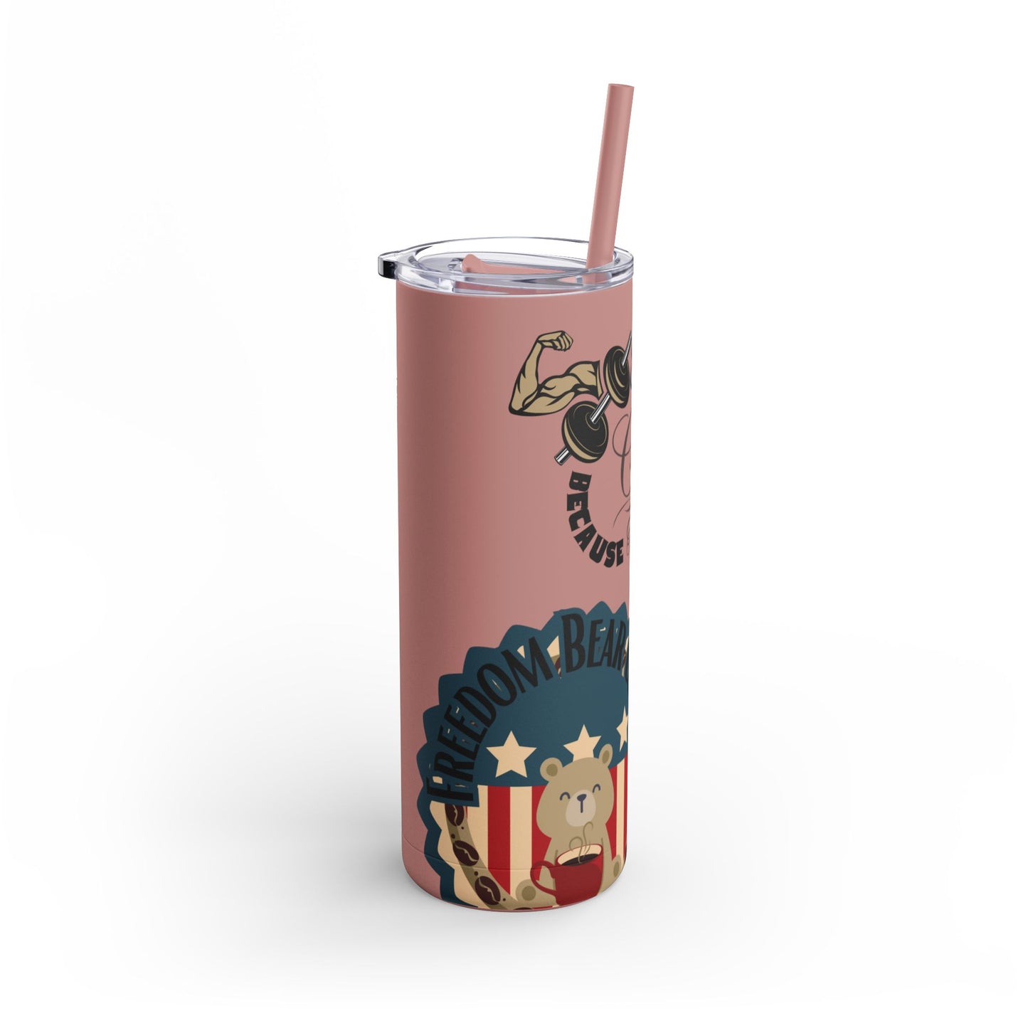Gym & Coffee Skinny Matte Tumbler, 20oz - From Freedom Bear Coffee LLC - Just $29.99! Shop now at Freedom Bear Coffee LLC