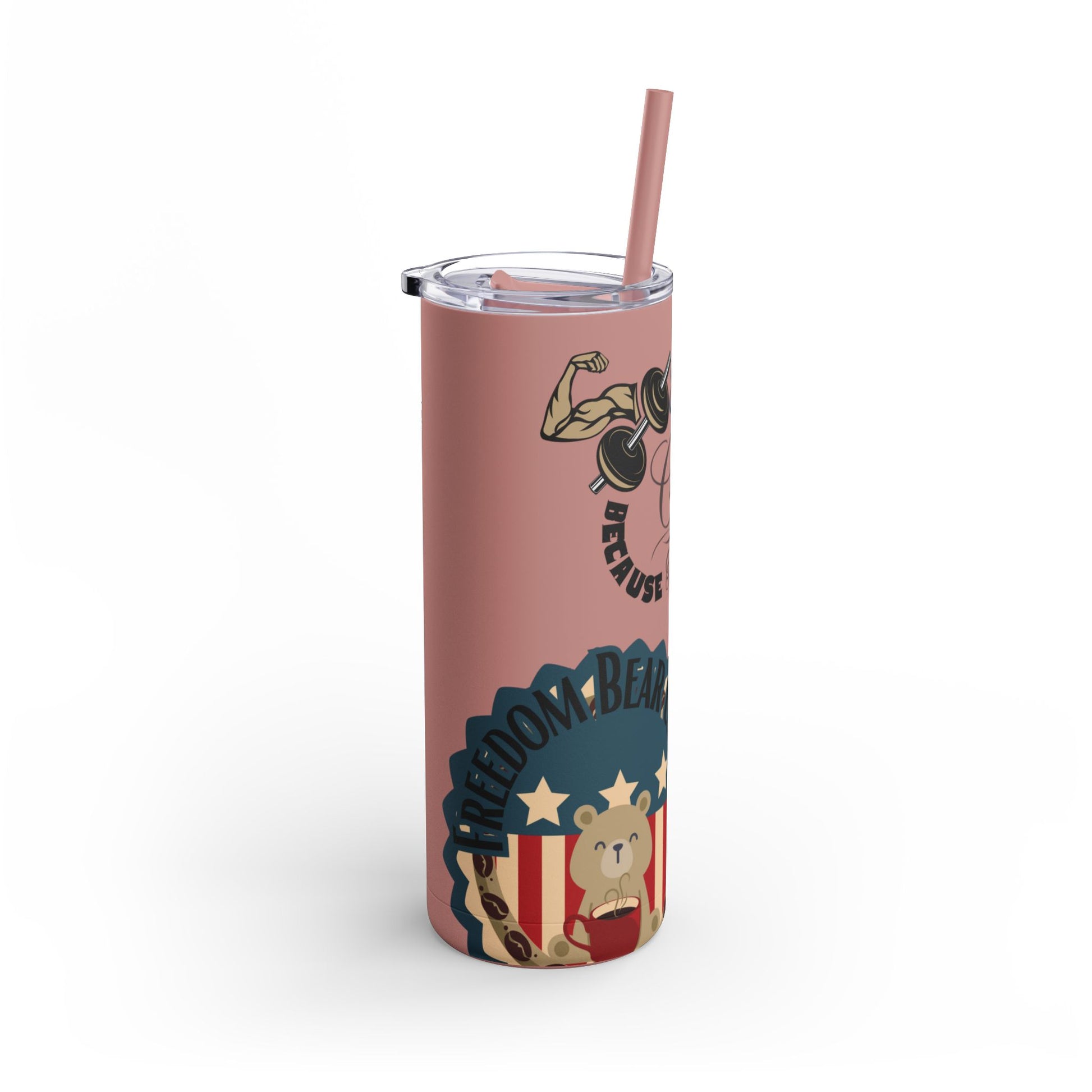 Gym & Coffee Skinny Matte Tumbler, 20oz - From Freedom Bear Coffee LLC - Just $29.99! Shop now at Freedom Bear Coffee LLC