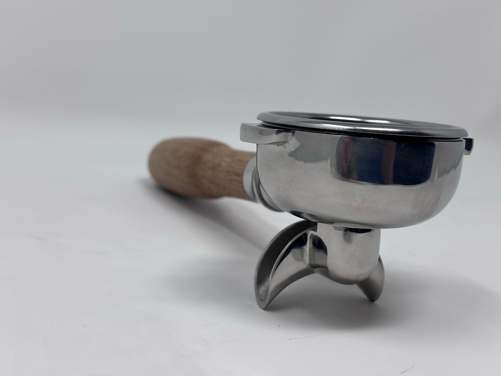 58mm Double Spout Portafilter with Wood Handle - From Espresso Outlet LLC - Just $70! Shop now at Freedom Bear Coffee LLC