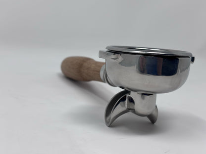 58mm Double Spout Portafilter with Wood Handle - From Espresso Outlet LLC - Just $70! Shop now at Freedom Bear Coffee LLC
