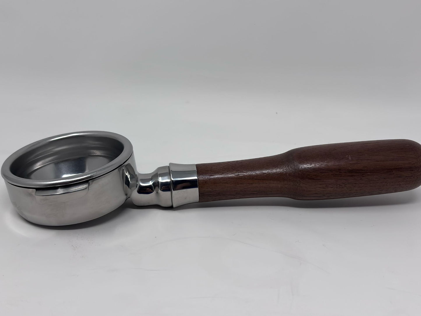 58mm Bottomless Portafilter with Wood Handle - From Espresso Outlet LLC - Just $70! Shop now at Freedom Bear Coffee LLC