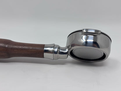 58mm Bottomless Portafilter with Wood Handle - From Espresso Outlet LLC - Just $70! Shop now at Freedom Bear Coffee LLC