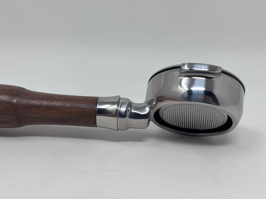 58mm Bottomless Portafilter with Wood Handle - From Espresso Outlet LLC - Just $70! Shop now at Freedom Bear Coffee LLC