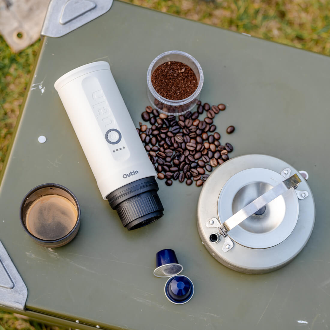 Nano Portable Espresso Machine (Pearl White) - From OutIn - Just $149.99! Shop now at Freedom Bear Coffee LLC